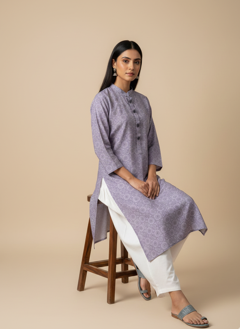 Mauve Plume-Kurta