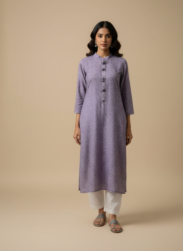 Mauve Plume-Kurta